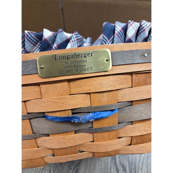 Longaberger J.W. Collection 1990 Edition Berry Basket Vintage Collectible Liner - Picture 3 of 6